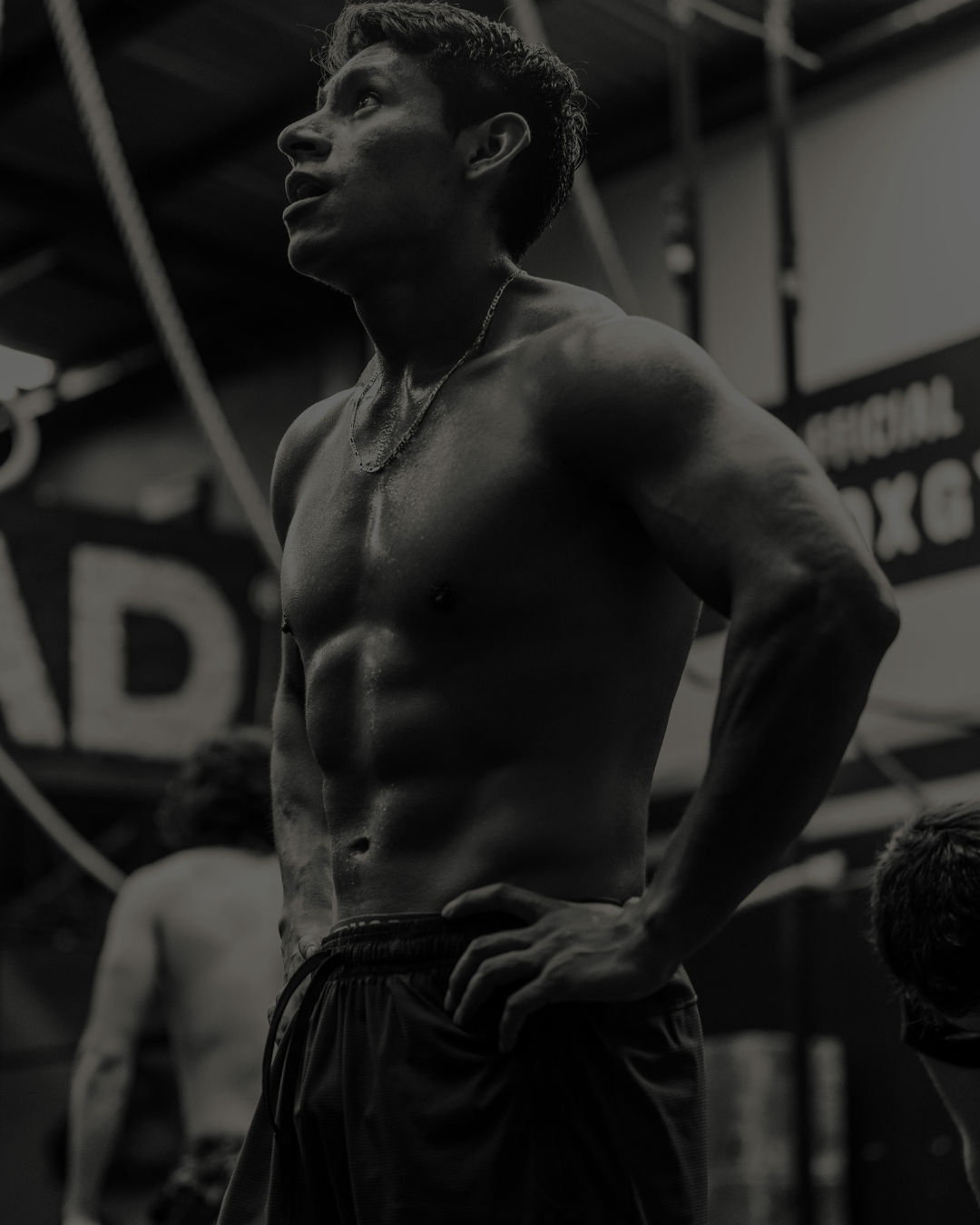Athlete training in a gym